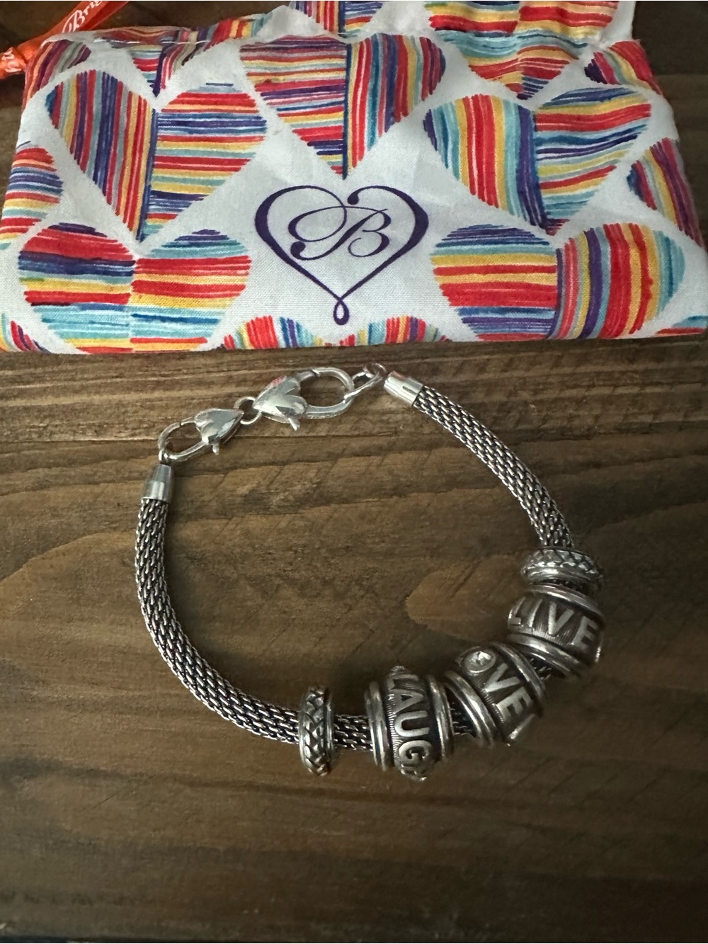 Brighton Silver 'LOVE' Bead Bracelet